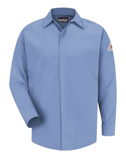 Bulwark SLS2T Men's Tall Concealed-Gripper Pocketless Work Shirt