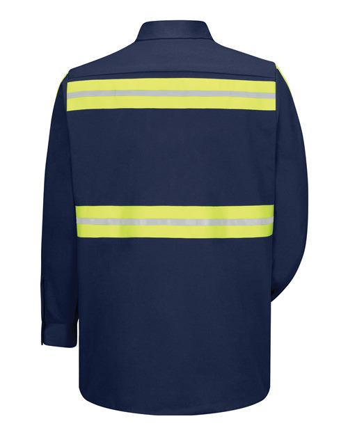 Red Kap SC30E Men's Enhanced Visibility Long Sleeve Cotton Work Shirt