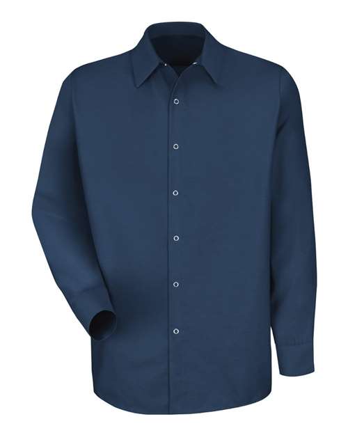 Red Kap SP16T Men's Tall Specialized Pocketless Poplin Long Sleeve Work Shirt