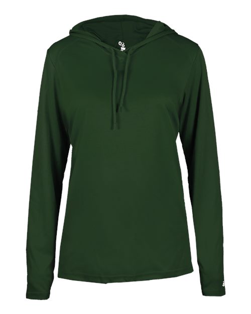 Badger 4165 Women's B-Core Hooded Long Sleeve T-Shirt
