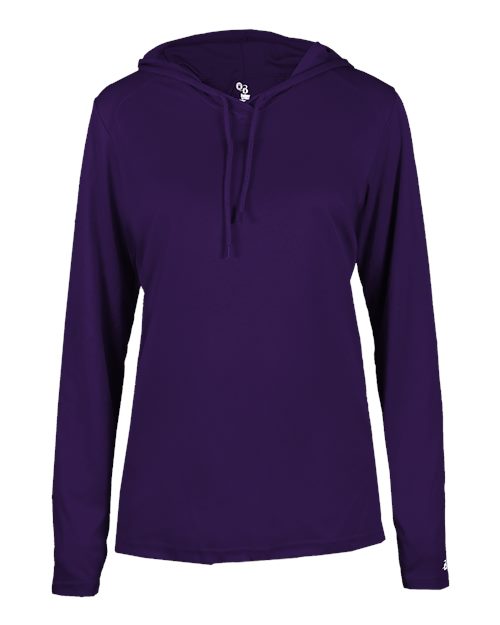 Badger 4165 Women's B-Core Hooded Long Sleeve T-Shirt