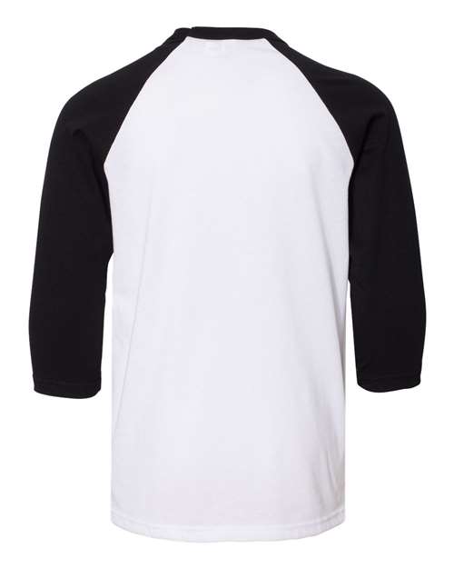 BELLA + CANVAS 3200Y Youth Three-Quarter Sleeve Baseball Tee