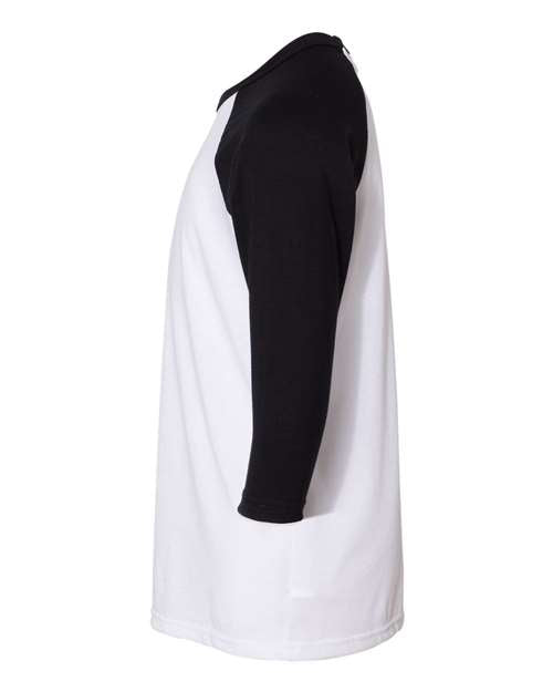 BELLA + CANVAS 3200Y Youth Three-Quarter Sleeve Baseball Tee