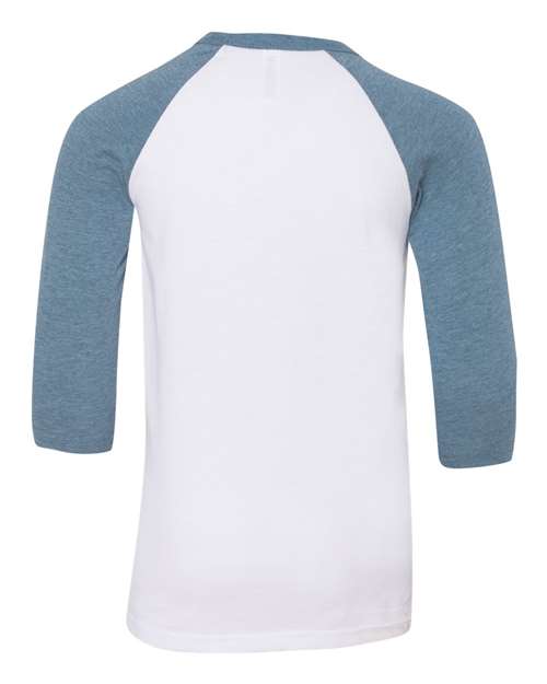 BELLA + CANVAS 3200Y Youth Three-Quarter Sleeve Baseball Tee
