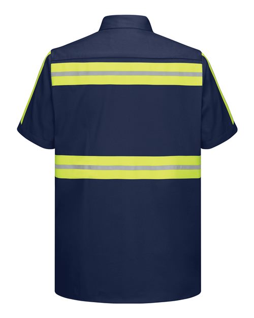 Red Kap SC40E Men's Enhanced Visibility Short Sleeve Cotton Work Shirt