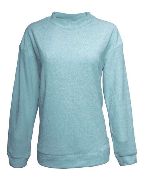 J. America 8428 Women's Weekend Terry Mock Neck Pullover