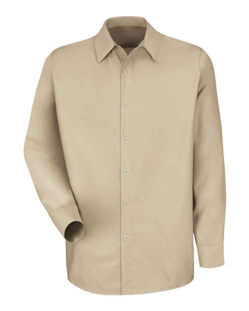 Red Kap SP16T Men's Tall Specialized Pocketless Poplin Long Sleeve Work Shirt