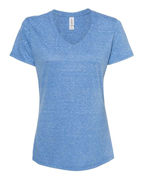 JERZEES 88WVR Women's Snow Heather Jersey V-Neck T-Shirt