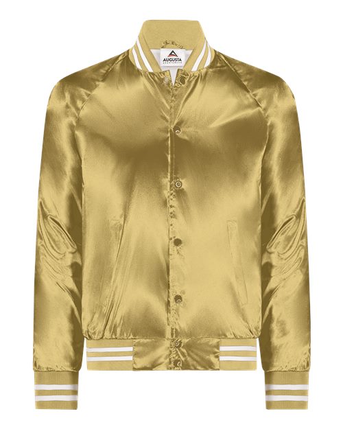Augusta Sportswear 3610 Unisex Satin Baseball Jacket Striped Trim