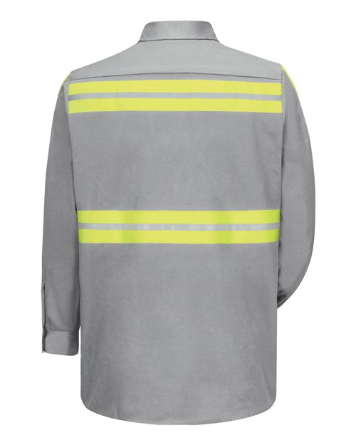 Red Kap SC30ET Men's Tall Enhanced Visibility Long Sleeve Cotton Work Shirt