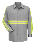 Red Kap SC30ET Men's Tall Enhanced Visibility Long Sleeve Cotton Work Shirt
