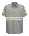 Red Kap SC40ET Men's Tall Enhanced Visibility Short Sleeve Cotton Work Shirt