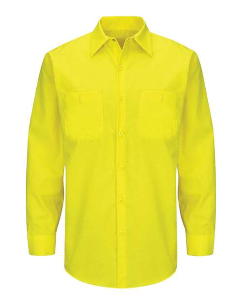 Red Kap SY14 Men's Enhanced & Hi-Visibility Long Sleeve Work Shirt