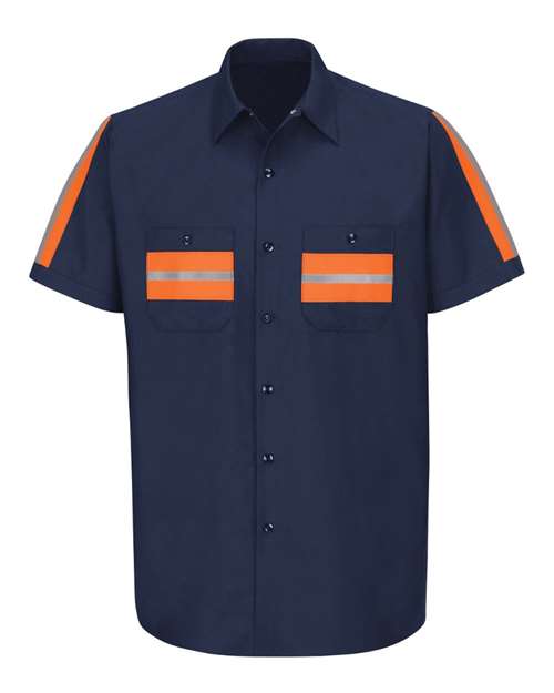 Red Kap SP24ET Men's Tall Enhanced Visibility Industrial Work Shirt