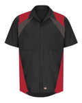 Red Kap SY28 Men's Tri-Color Short Sleeve Shop Shirt