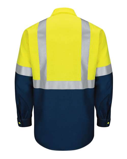 Red Kap SY14T Men's Tall Enhanced & Hi-Visibility Long Sleeve Work Shirt