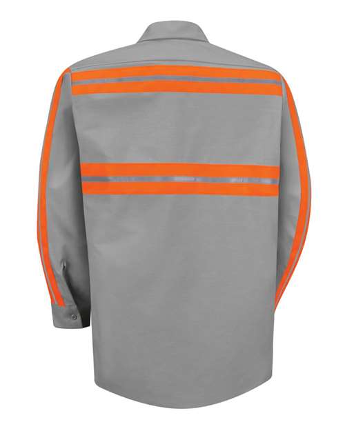 Red Kap SP14E Men's Industrial Enhanced-Visibility Long Sleeve Work Shirt