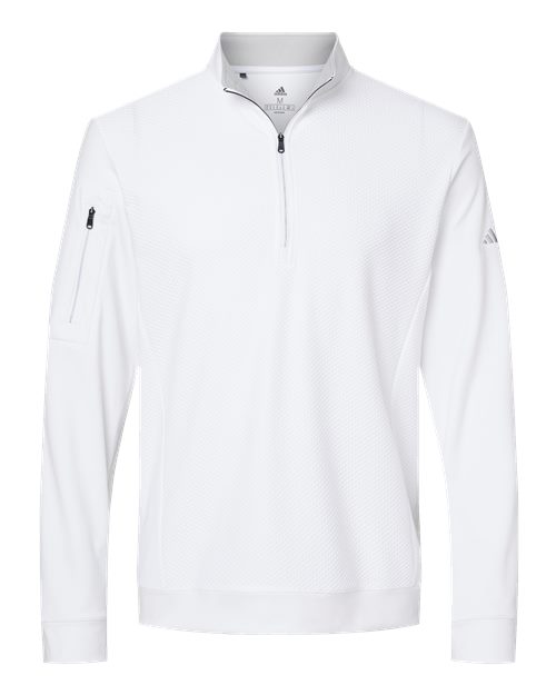Adidas A295 Men's Textured Quarter-Zip Pullover
