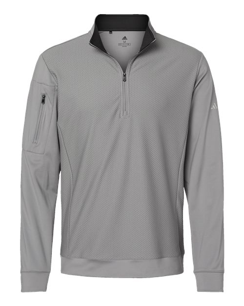 Adidas A295 Men's Textured Quarter-Zip Pullover