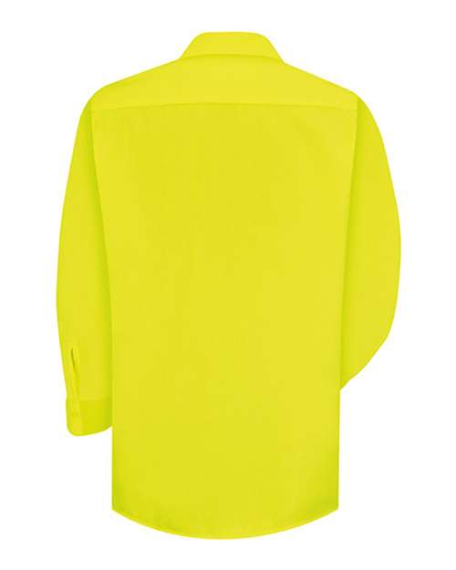 Red Kap SS14T Men's Tall Enhanced Visibility Long Sleeve Work Shirt