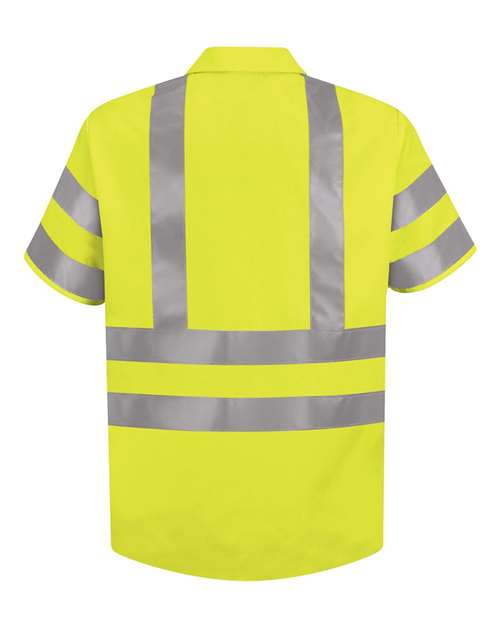 Red Kap SS24HV Men's High Visibility Safety Short Sleeve Work Shirt
