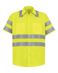 Red Kap SS24HV Men's High Visibility Safety Short Sleeve Work Shirt