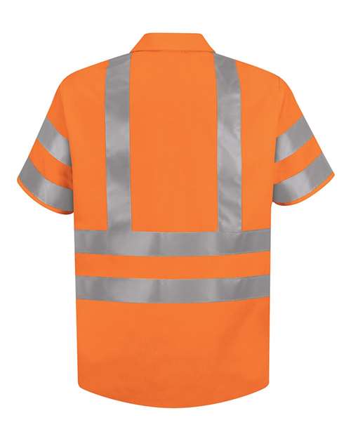 Red Kap SS24HV Men's High Visibility Safety Short Sleeve Work Shirt