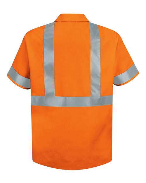 Red Kap SS24HV Men's High Visibility Safety Short Sleeve Work Shirt