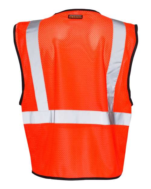 Kishigo 1519-1520 Unisex Single Pocket Zipper Mesh Class 2 Vest