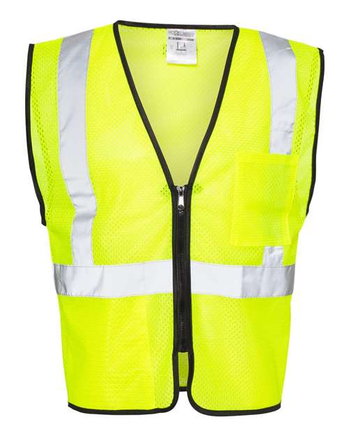 Kishigo 1537-1538 Unisex Double-Pocket Zippered Economy Class 2 Vest