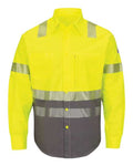 Bulwark SLB4H Men's Hi-Visibility Color Block Uniform Shirt - EXCEL FR® ComforTouch® - 7 oz.