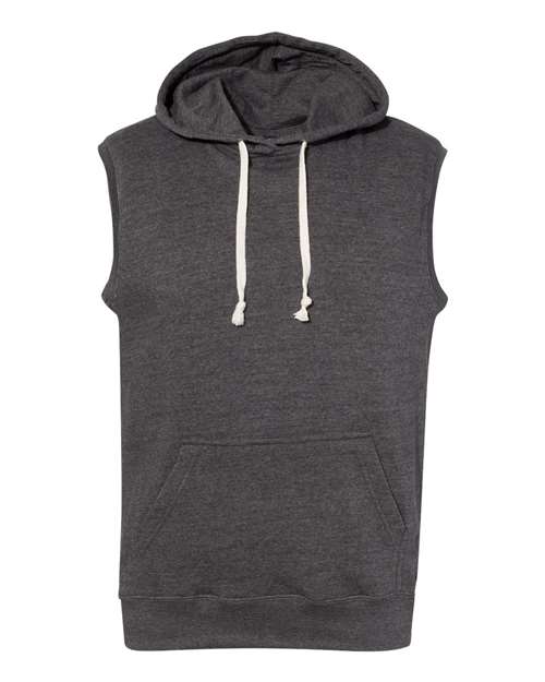 J. America 8877 Men's Triblend Sleeveless Hooded Sweatshirt