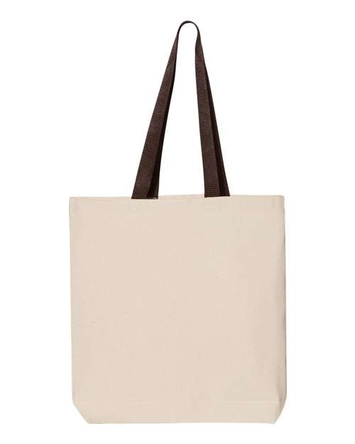 Q-Tees Q4400 11L Canvas Tote with Contrast-Color Handles