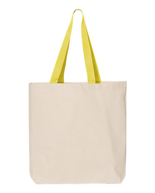 Q-Tees Q4400 11L Canvas Tote with Contrast-Color Handles
