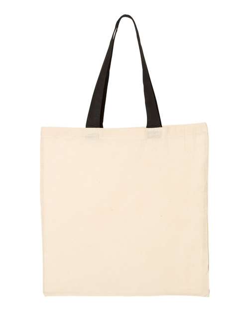 Q-Tees QTB6000 Economical Tote with Contrast-Color Handles