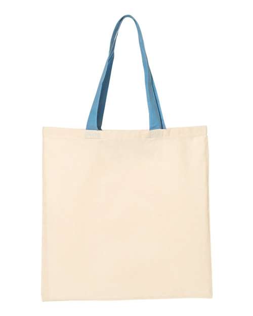 Q-Tees QTB6000 Economical Tote with Contrast-Color Handles