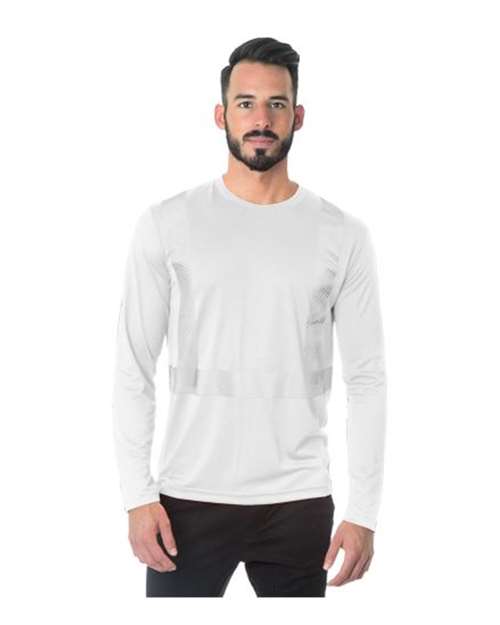 Bayside 3740 Unisex USA-Made Hi-Visibility Long Sleeve Performance T-Shirt - Segmented Tape