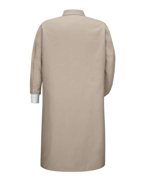 Red Kap KS60 Unisex Gripper-Front Pocketless Butcher Coat With Knit Cuffs
