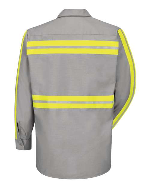 Red Kap SP14ET Men's Tall Industrial Enhanced-Visibility Long Sleeve Work Shirt