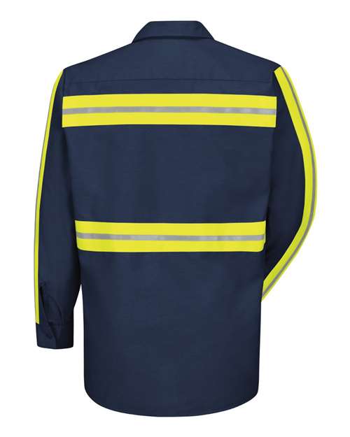 Red Kap SP14ET Men's Tall Industrial Enhanced-Visibility Long Sleeve Work Shirt