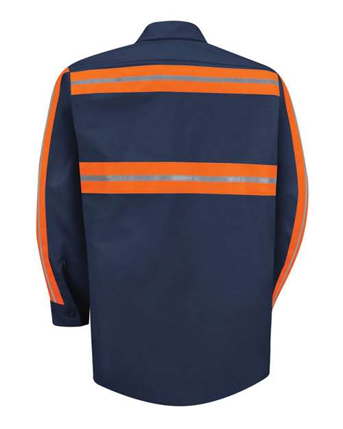 Red Kap SP14ET Men's Tall Industrial Enhanced-Visibility Long Sleeve Work Shirt