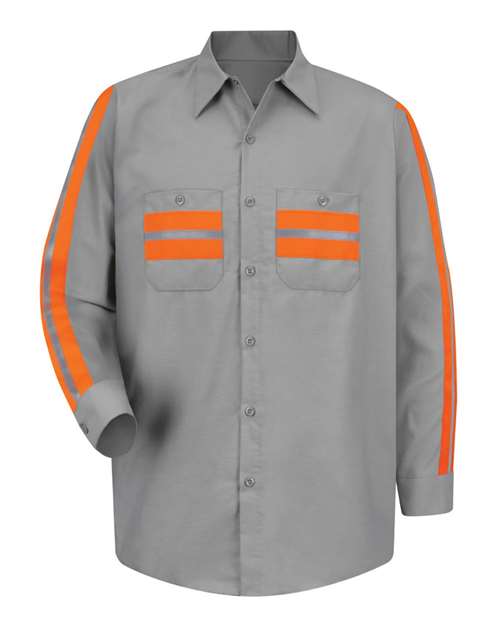 Red Kap SP14ET Men's Tall Industrial Enhanced-Visibility Long Sleeve Work Shirt