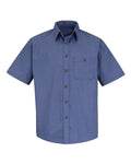 Red Kap SP84T Men's Tall Mini-Plaid Uniform Short Sleeve Shirt