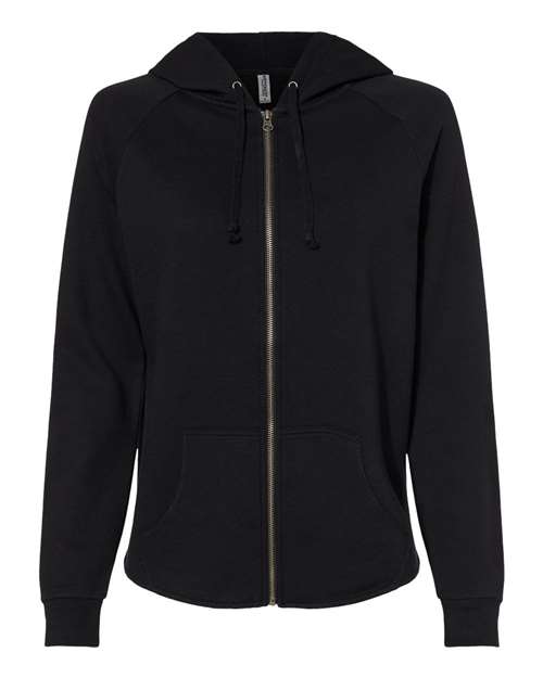 Independent Trading Co. PRM2500Z Women's California Wave Wash Full-Zip Hooded Sweatshirt