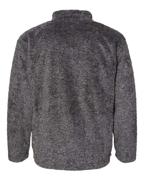 J. America 8464 Unisex Boundary Shag Frosty Sherpa Quarter-Zip Pullover