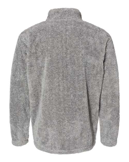 J. America 8464 Unisex Boundary Shag Frosty Sherpa Quarter-Zip Pullover