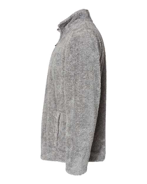 J. America 8464 Unisex Boundary Shag Frosty Sherpa Quarter-Zip Pullover