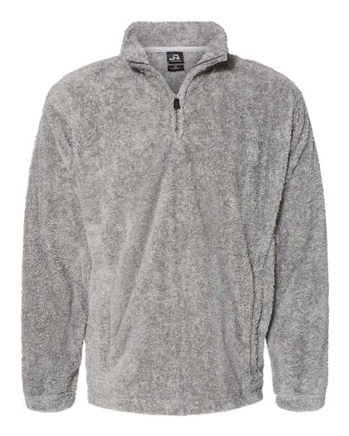 J. America 8464 Unisex Boundary Shag Frosty Sherpa Quarter-Zip Pullover