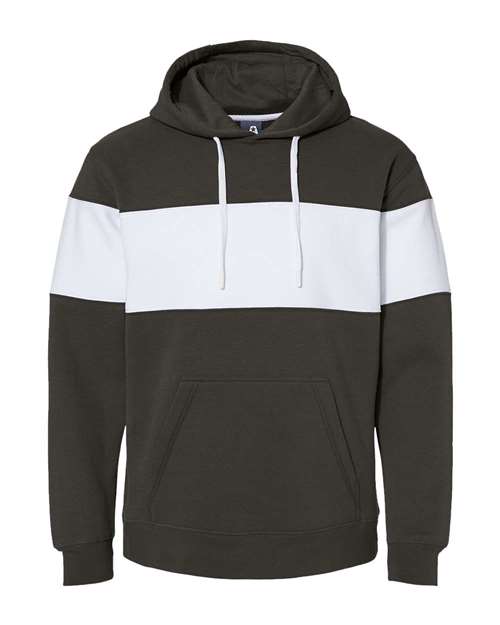 J. America 8644 Men's Varsity Fleece Colorblocked Hooded Sweatshirt