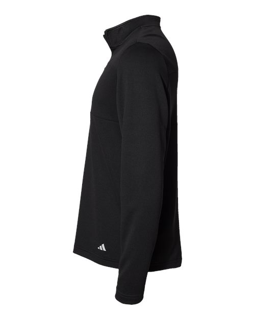 Adidas A482 Men's 3-Stripes Double-Knit Quarter-Zip Pullover